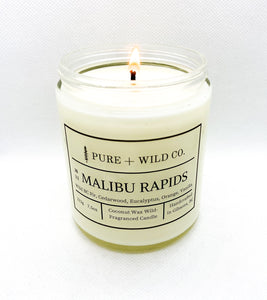 № 11 MALIBU RAPIDS - Fir, Cedarwood, Eucalyptus, Orange, Vanilla PURE + WILD CO. Cotton Wick 